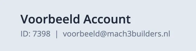 Account ID weergave bovenaan de pagina