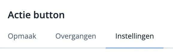 Instellingen tabblad in opmaakmenu