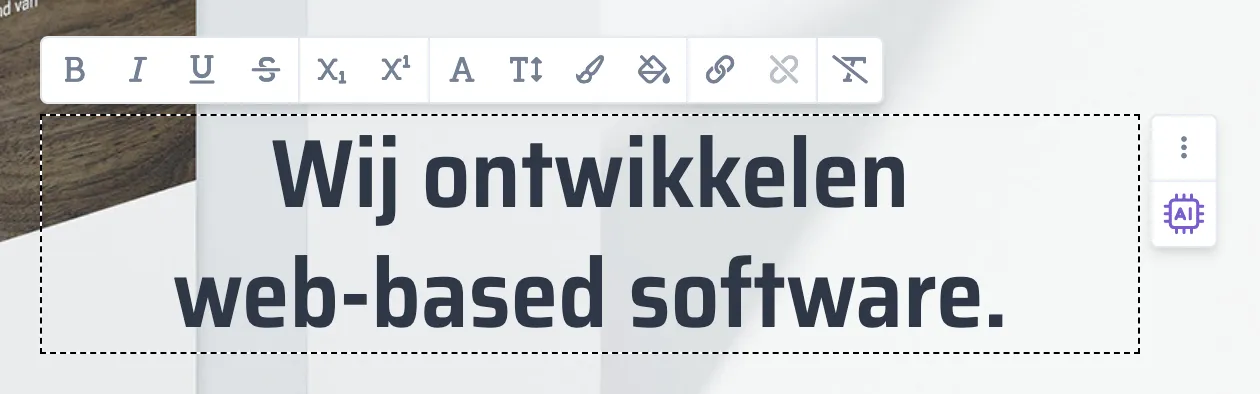 AI-icoon achter een heading