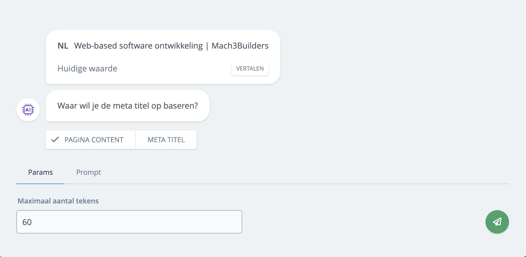 AI-assistent met meta-titel opties