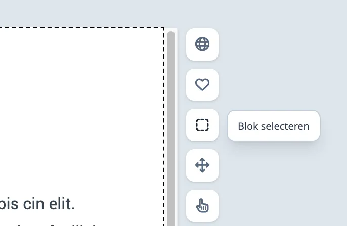 Blok selecteren in de editor
