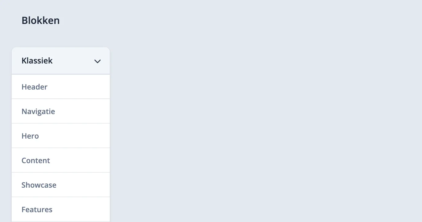 Categorie selecteren