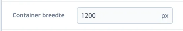 Containerbreedte instelling in het thema