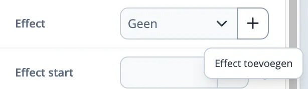 Effect toevoegen knop