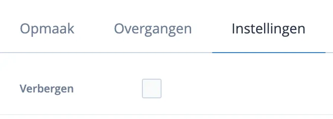 Verborgen element in beperkte weergave