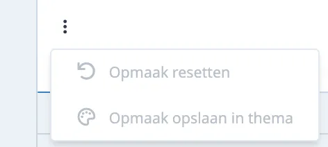 Elementopmaak opslaan en resetten voorbeeld