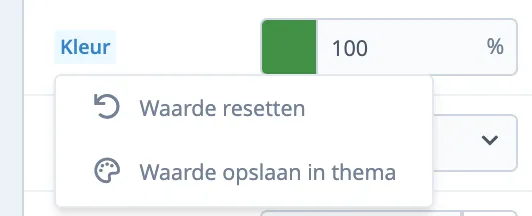 Enkele elementeigenschap opslaan en resetten