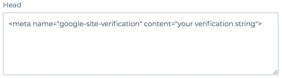 Meta tag plaatsen in de website-instellingen
