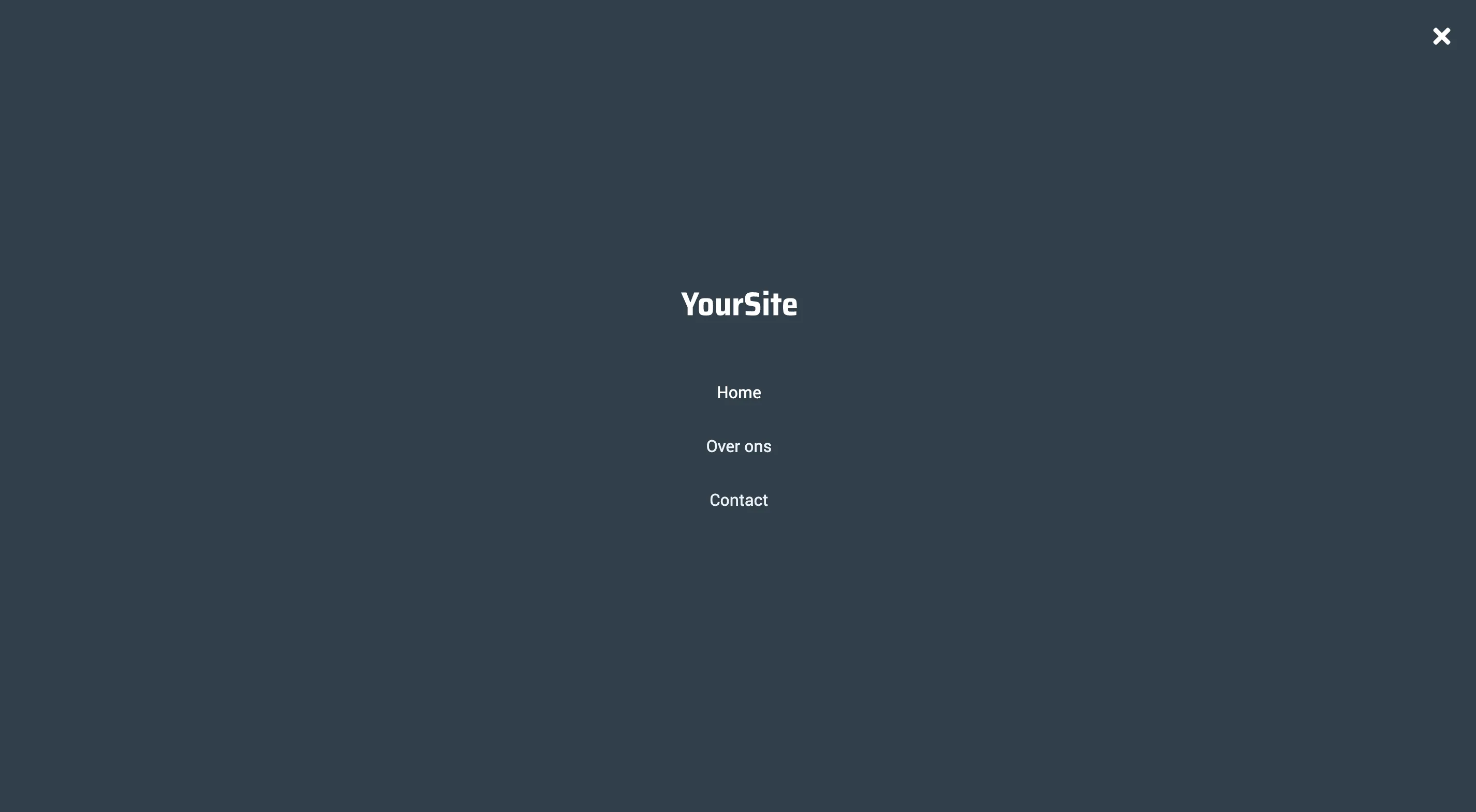 Hamburgermenu uitgeklapt op desktop