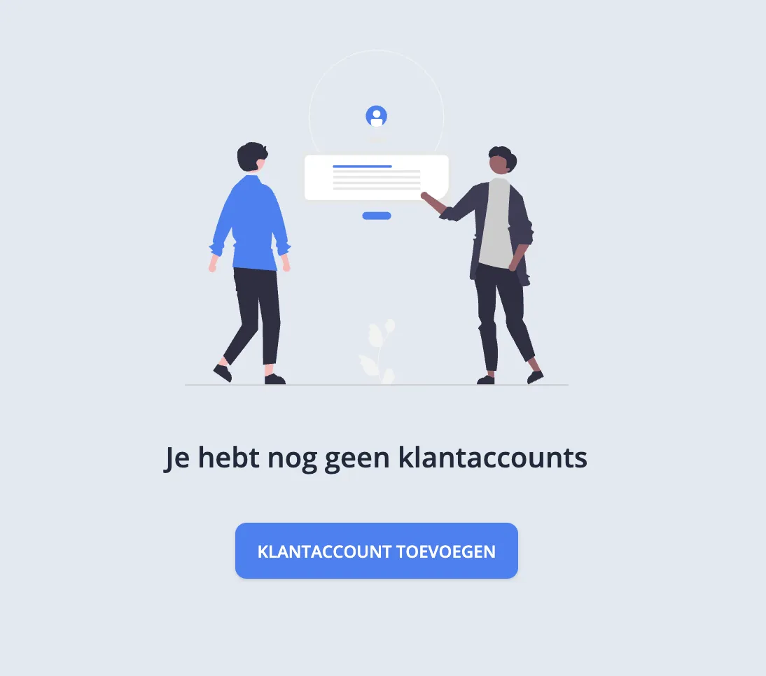 Klantaccount toevoegen knop
