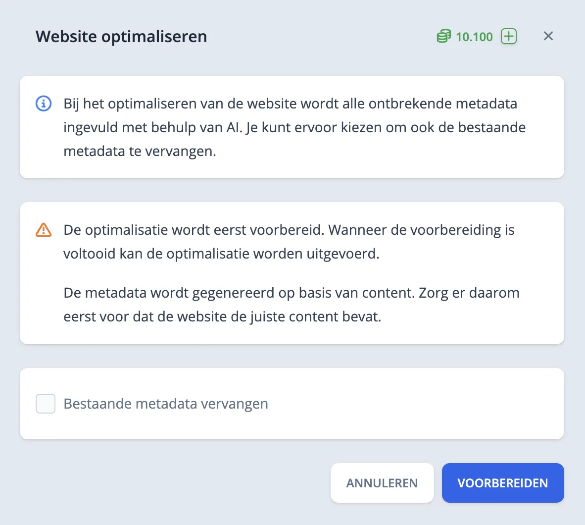 Pop-in voor website optimaliseren