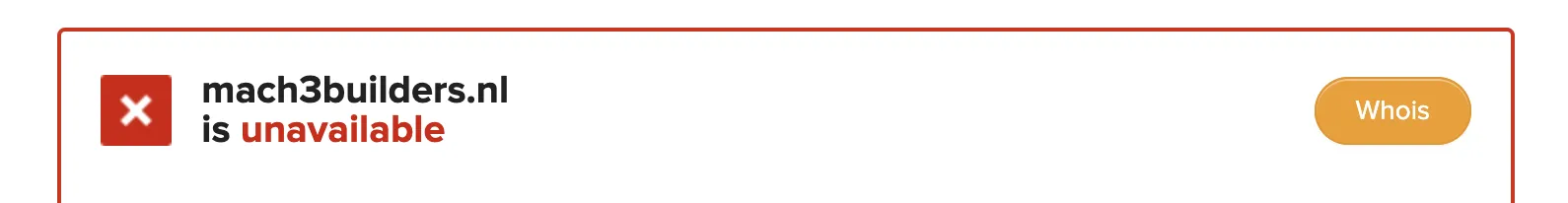 Whois resultaat met registrar informatie