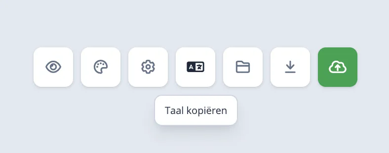 Taalkopie knop in het dashboard
