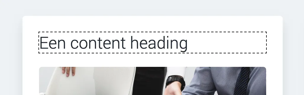 Element selecteren in de editor